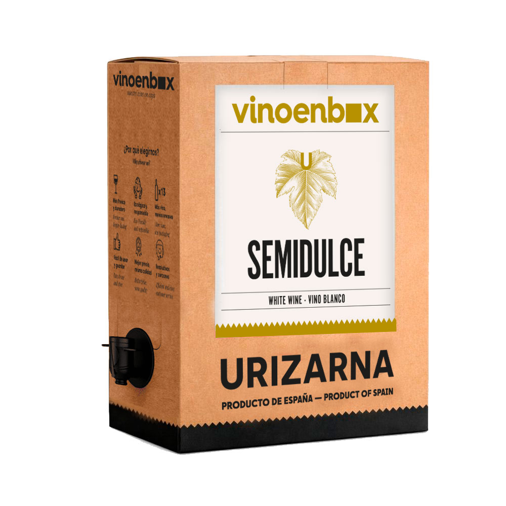 Vino blanco semidulce Bag in Box 5, 10 y 15 litros Vinoenbox. Vino en caja. Rioja