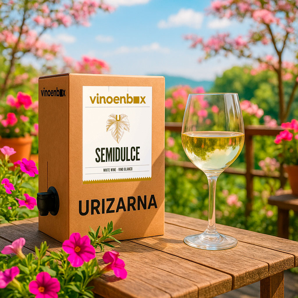 Vino en caja blanco afrutado y fácil de disfrutar. Descubre nuestro Vino Blanco Semidulce Bag in Box: suave, fresco, con toques frutales y listo para servir. En formatos de 5, 10 o 15 L, práctico y sin desperdicio.