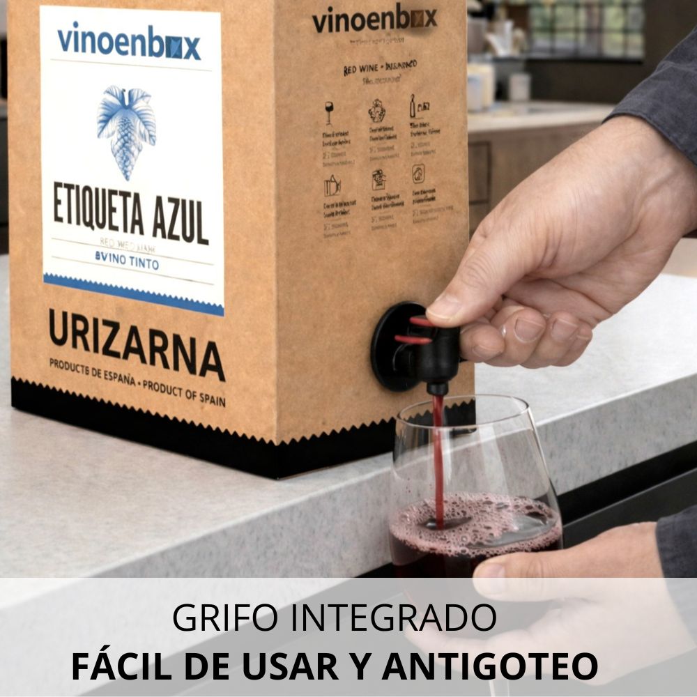 Vino Tinto Bag in Box etiqueta azul 5, 10 y 15 litros Vinoenbox crianza