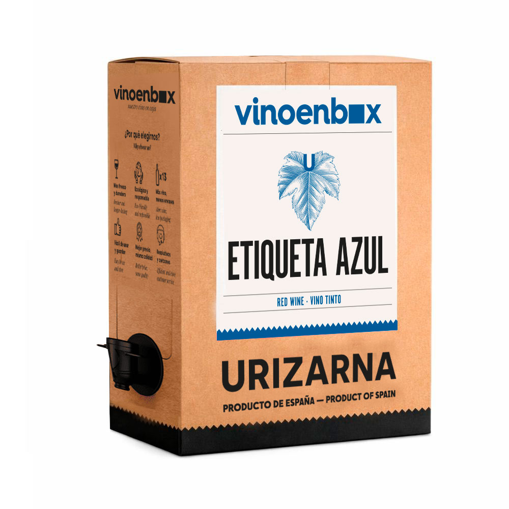 Vino Tinto Bag in Box etiqueta azul 5, 10 y 15 litros Vinoenbox crianza